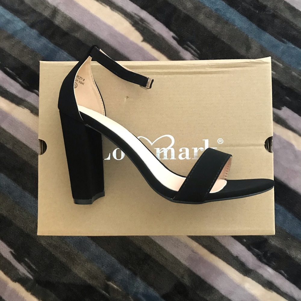 Evening wear suede block heel